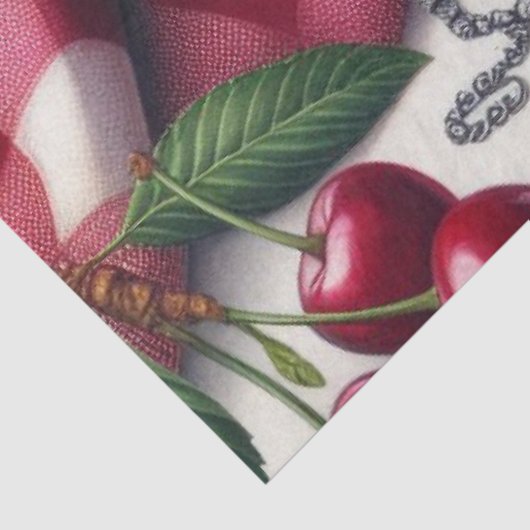 Elegante rode hoge hakken met kersen tissuepapier (Detail)