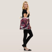 Elegante rode hoge hakken met kersen tote bag (Op model)