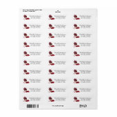 Elegante rode hoge hakken retouradreslabel etiket (Full Sheet)