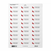 Elegante rode hoge hakken retouradreslabel etiket (Full Sheet)