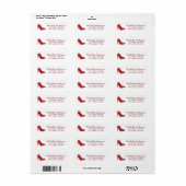 Elegante Rode Hoge Hakken Retouradreslabel        Etiket (Full Sheet)