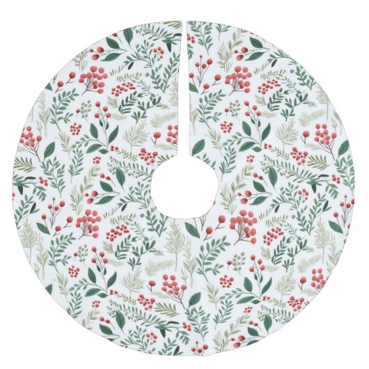 Elegante rode Holly bessen Kerstboom Rok (Voorkant)