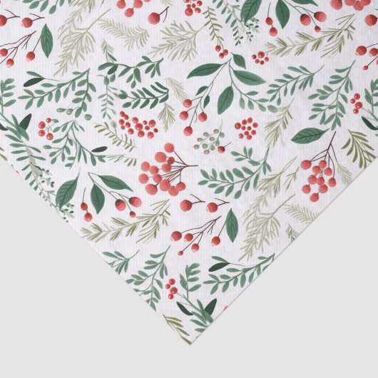 Elegante rode Holly bessen Tissuepapier (Detail)