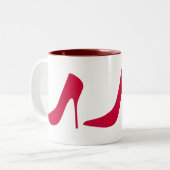 ELEGANTE RODE HOOGHOOGSCHOENEN TWEEKLEURIGE KOFFIEMOK (Voorkant links)