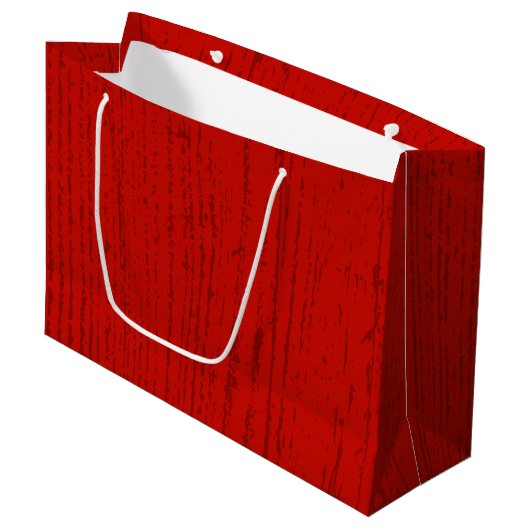 Elegante rode houtnerf groot cadeauzakje (Voorkant Gekanteld)
