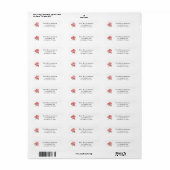 Elegante Rode Hulstbes Retouradres Etiket (Full Sheet)