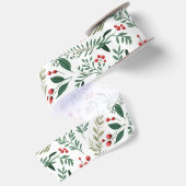 Elegante rode hulstbessen satijnen lint (Achterkant)