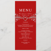 Elegante Rode Huwelijksmenu Menu (Voorkant)