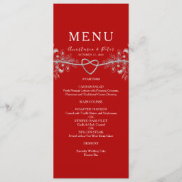 Elegante Rode Huwelijksmenu Menu
