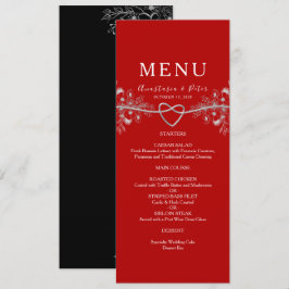 Elegante Rode Huwelijksmenu Menu
