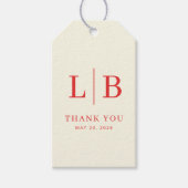 Elegante Rode Initialen Cadeaulabel (Voorkant)