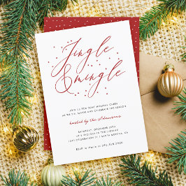 Elegante Rode Jingle & Mingle Kerstfeest Kaart