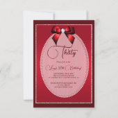 Elegante rode juweel boog verjaardag kaart (Voorkant)