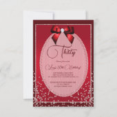 Elegante rode juweelboog & Confetti Verjaardag Kaart (Voorkant)