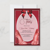 Elegante Rode Juwelen Bow & Stilettos Verjaardag Kaart (Voorkant)