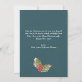 Elegante rode kaarsen Kerstflat Feestdagenkaart (Achterkant)