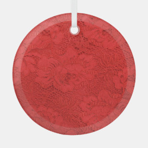 Elegante rode kant, naadloze textuur glas ornament