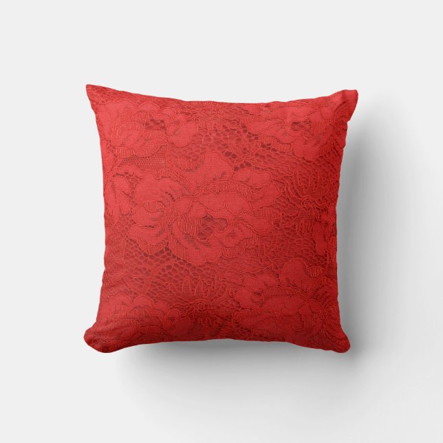 Elegante rode kant, naadloze textuur kussen (Voorkant)