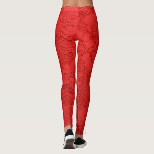 Elegante rode kant, naadloze textuur leggings (Achterkant)