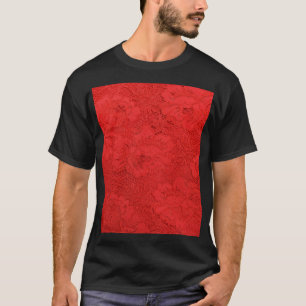 Elegante rode kant, naadloze textuur t-shirt