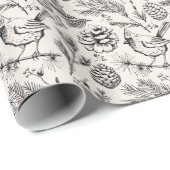 Elegante rode kardinaal vogel, dennen en winterbes cadeaupapier (Rol Hoek)