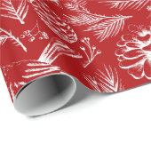 Elegante rode kardinaal vogel, dennen en winterbes cadeaupapier (Rol Hoek)