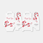 Elegante rode kersenbloesem Sakura Floral dank u Bedankdoosjes (Uitgevouwen)