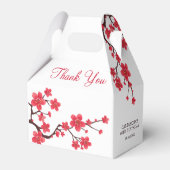 Elegante rode kersenbloesem Sakura Floral dank u Bedankdoosjes (Voorkant Zijde)