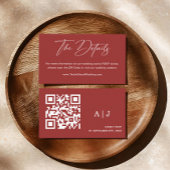 Elegante rode kerst bruiloft website informatiekaartje