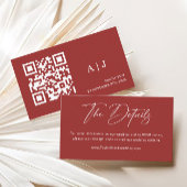 Elegante rode kerst bruiloft website informatiekaartje