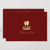 Elegante rode kerst decor repetitie diner Kaart (Voorkant / Achterkant)