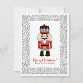 Elegante rode kerst notenkraker feestdagenkaart (Voorkant)