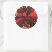 Elegante rode kerst poinsettia ronde sticker (Tas)