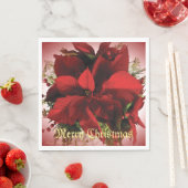 Elegante rode kerst poinsettia servet (Insitu)