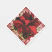 Elegante rode kerst poinsettia servet (Hoek)
