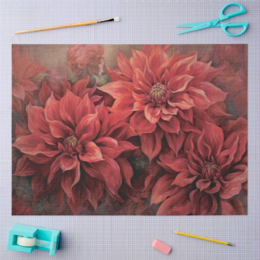 Elegante Rode Kerst Poinsettia voor Decoupage Tissuepapier (Craft)