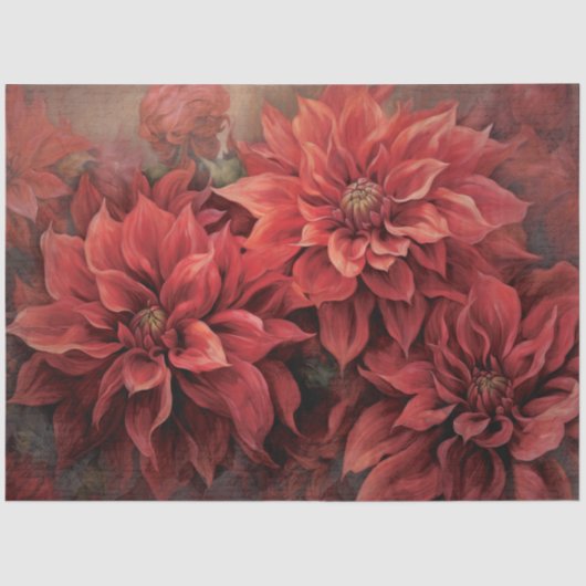 Elegante Rode Kerst Poinsettia voor Decoupage Tissuepapier (Voorkant)