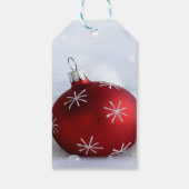 Elegante rode kerstbal cadeaulabel (Achterkant)