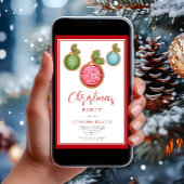 Elegante Rode Kerstbal Kerstfeest Uitnodiging