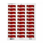 Elegante Rode Kerstbal, Sneeuwvlokken Label (Full Sheet)