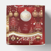 Elegante rode kerstboom en bal vakantie bedankdoosjes (Bovenkant)