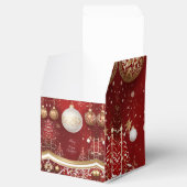 Elegante rode kerstboom en bal vakantie bedankdoosjes (Geopend)