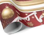 Elegante rode kerstboom en bal vakantie cadeaupapier (Rol Hoek)