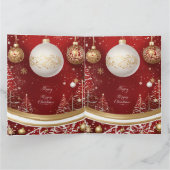 Elegante rode kerstboom en bal vakantie kaart (Binnen)