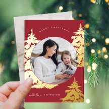 Elegante rode kerstboom twee foto vakantie