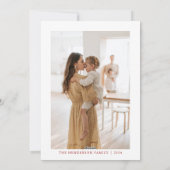 Elegante Rode Kerstboom Waterverf Custom Photo Feestdagenkaart (Achterkant)