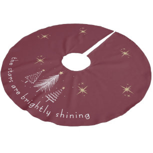 Elegante rode kerstboomkleed met gouden sterren kerstboom rok