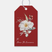 Elegante Rode Kerstcadeautags Cadeaulabel (Voorkant)