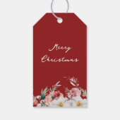 Elegante Rode Kerstcadeautags Cadeaulabel (Achterkant)