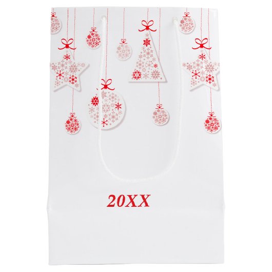 Elegante rode kerstdecoratie cadeautas (Achterkant)